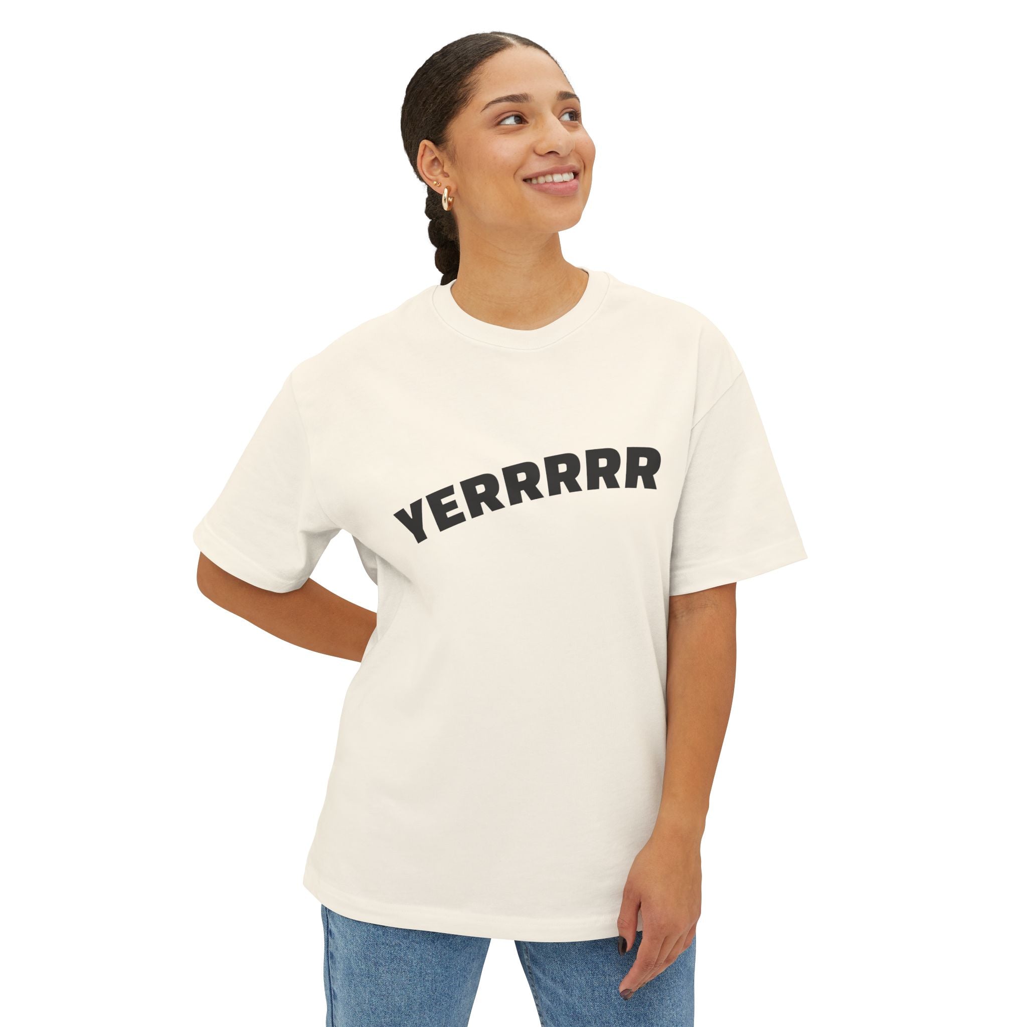 YERRRRR Boxy Tee — Oversized Streetwear Shirt, NYC Slang Graphic Tee