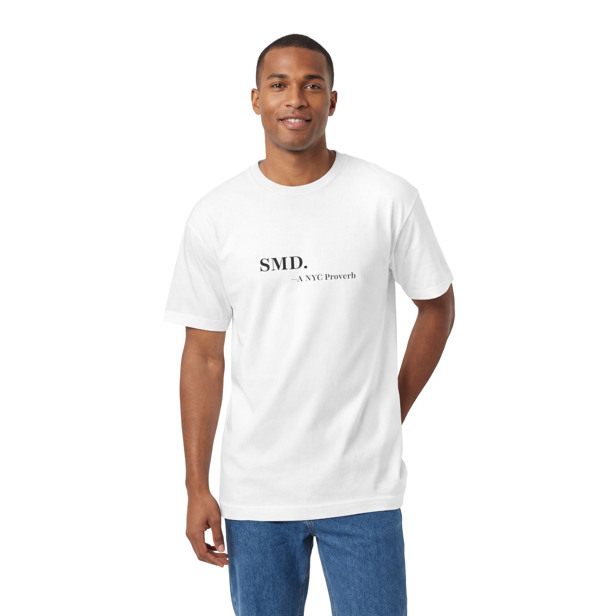 SMD NYC Proverb T-Shirt – Minimalist Streetwear Tee, New York Graphic Shirt