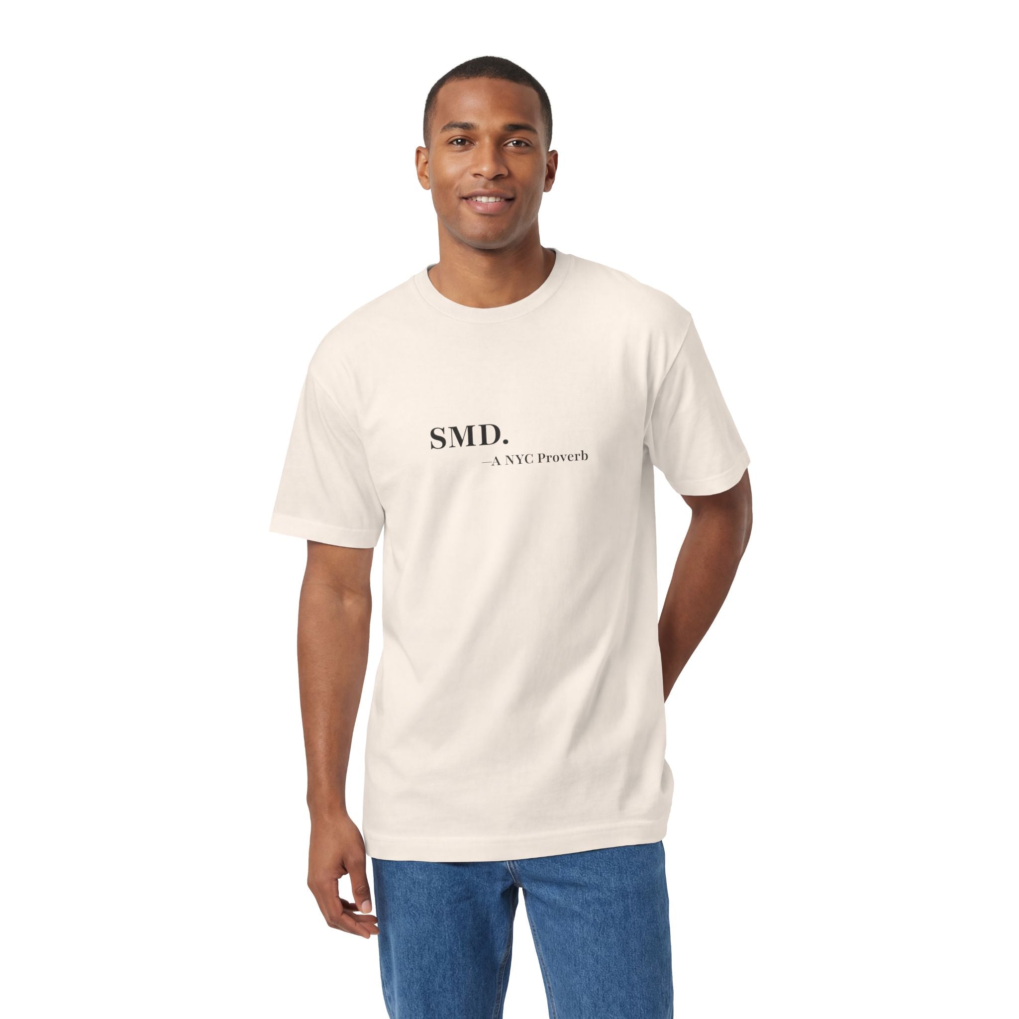 SMD NYC Proverb T-Shirt – Minimalist Streetwear Tee, New York Graphic Shirt
