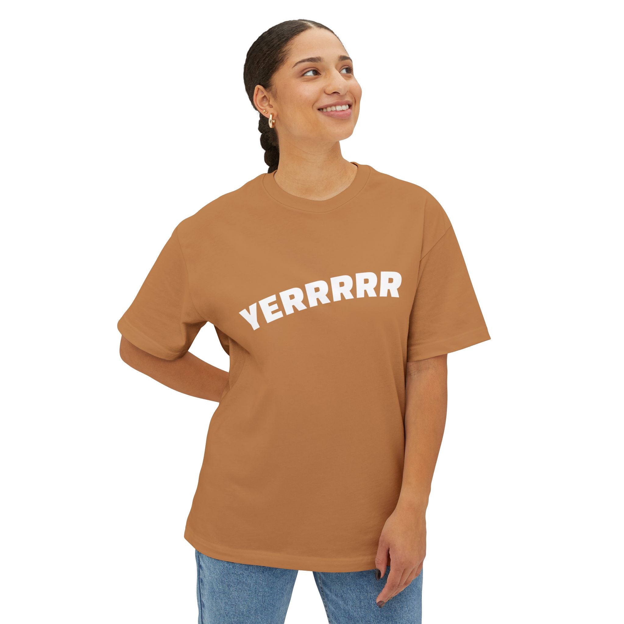 YERRRRR Boxy Tee — Oversized Streetwear Shirt, NYC Slang Graphic Tee