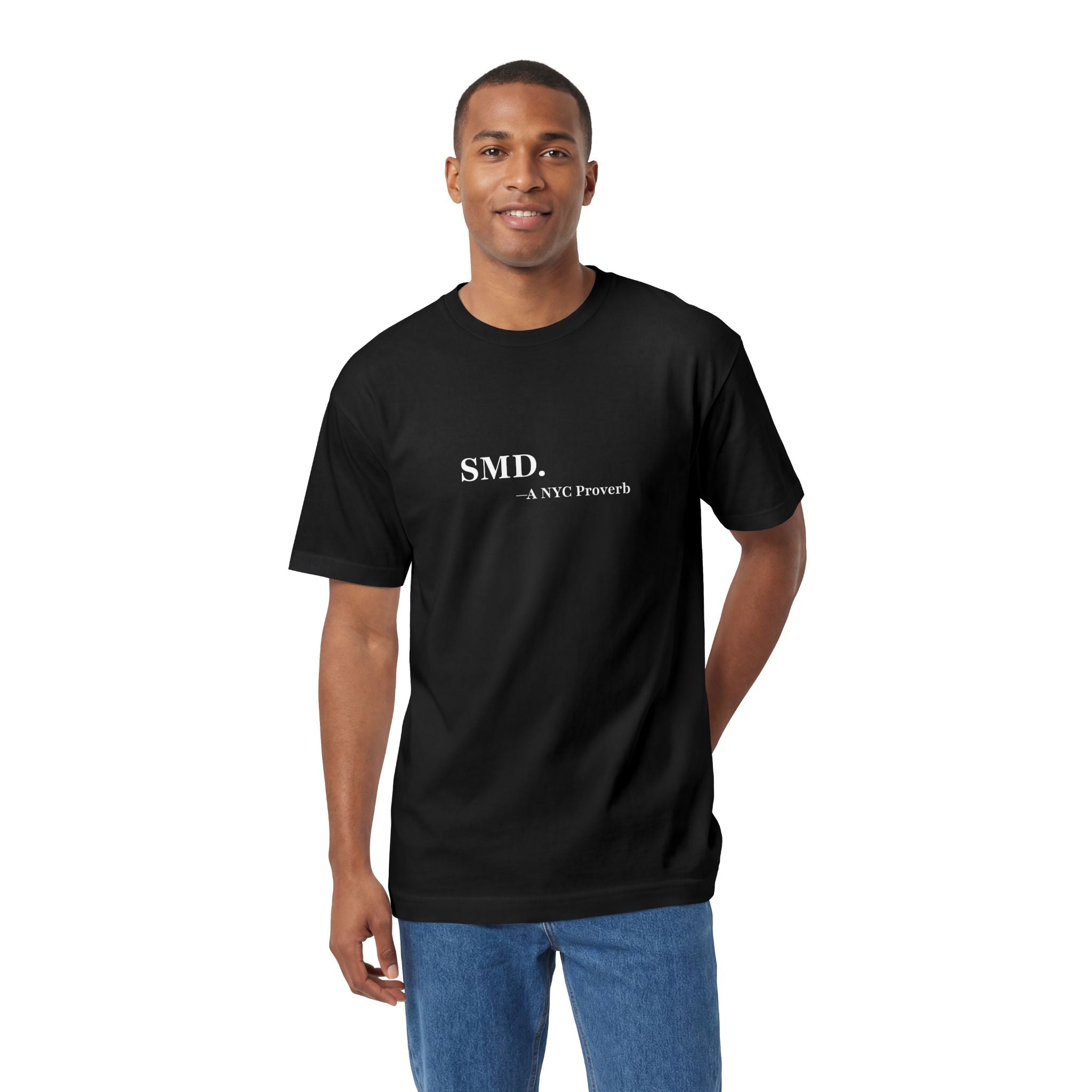 SMD NYC Proverb T-Shirt – Minimalist Streetwear Tee, New York Graphic Shirt