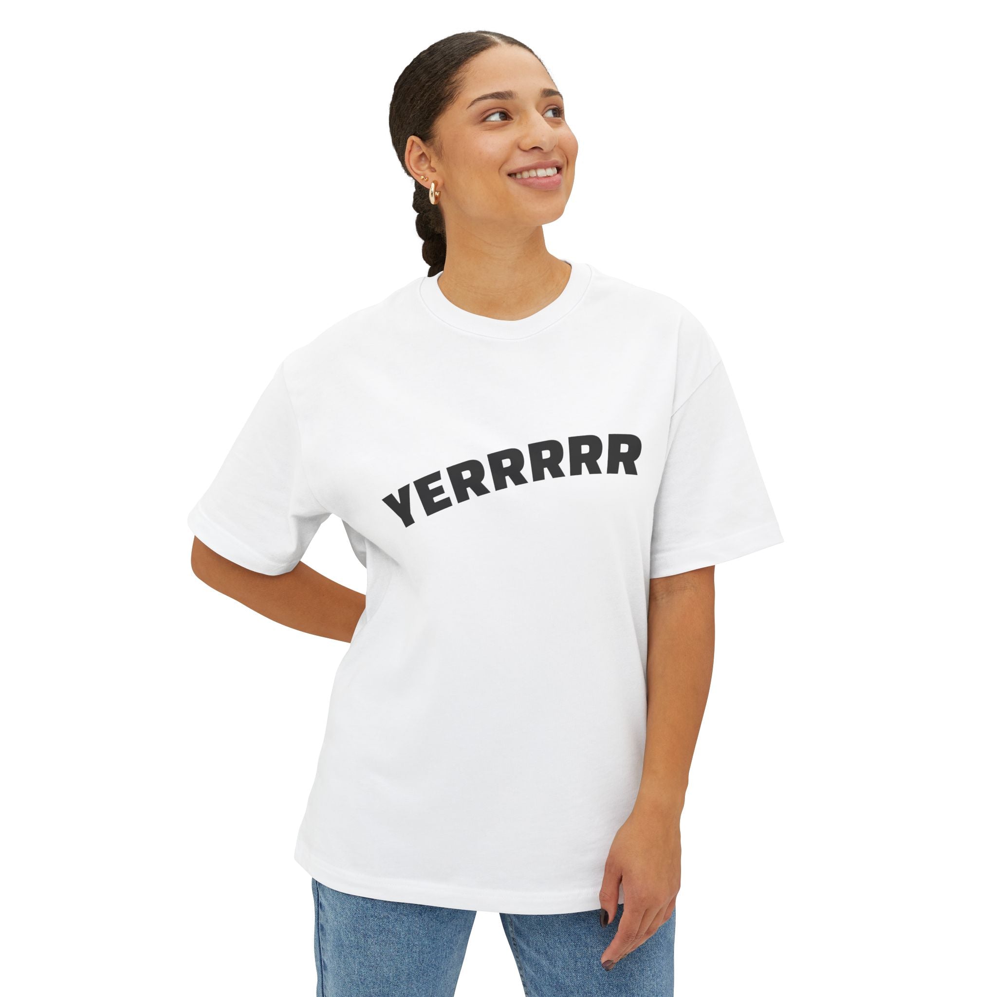 YERRRRR Boxy Tee — Oversized Streetwear Shirt, NYC Slang Graphic Tee