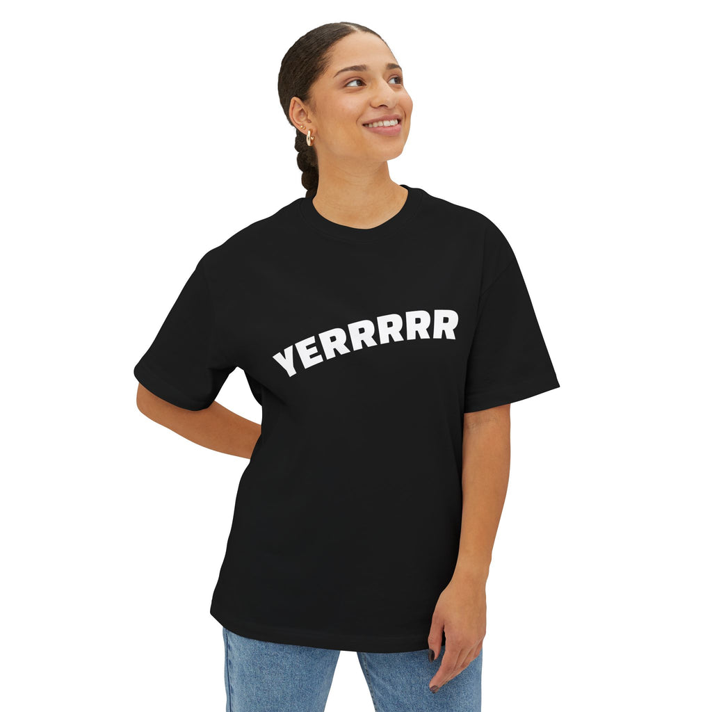 YERRRRR Boxy Tee — Oversized Streetwear Shirt, NYC Slang Graphic Tee